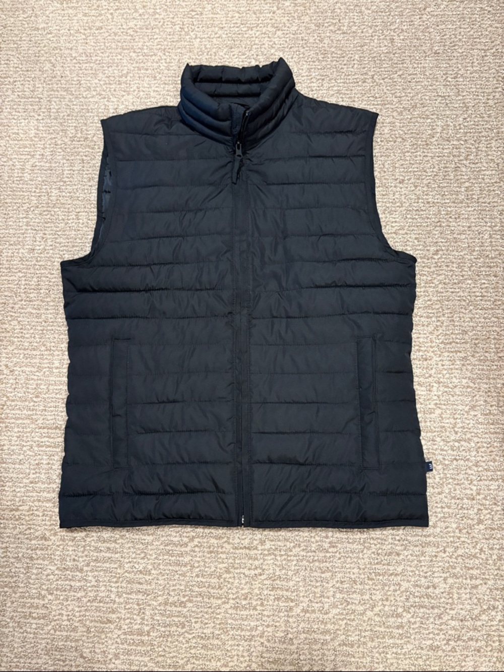 GAP Men's Black Quilted Vest - Zip Front Puffer